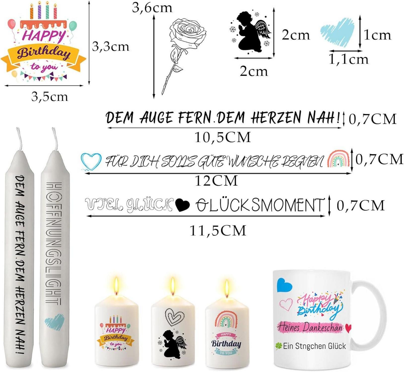 Kerzentattoos Wasserschiebefolie DIY Kerzen Geschenk Muster Sprüche