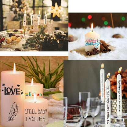 Kerzentattoos Wasserschiebefolie DIY Geschenk 200+ Muster Kerzen Deko