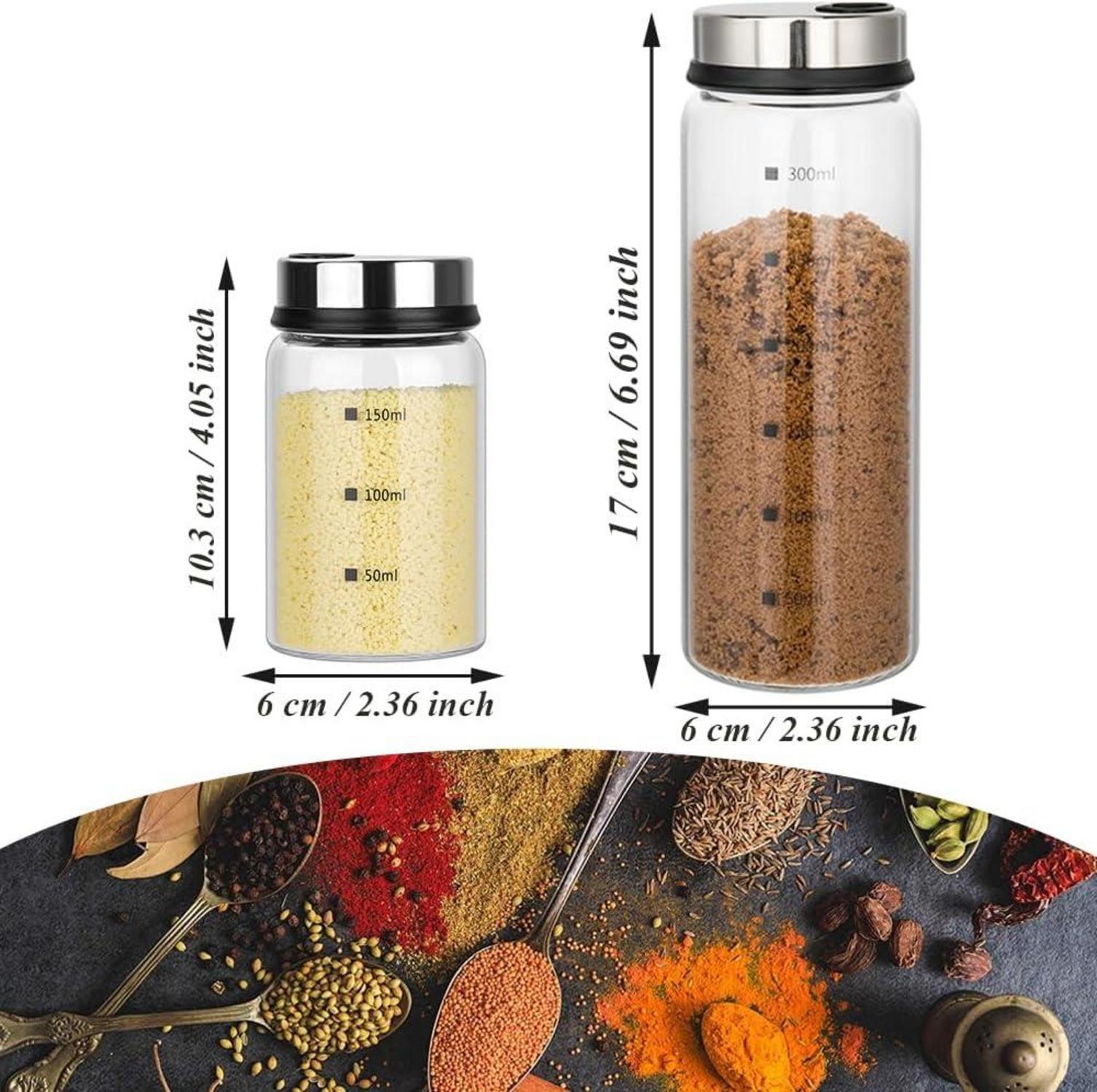Gewürzgläser 150ml Borosilikatglas Drehdeckel 3 Gewürzlöcher