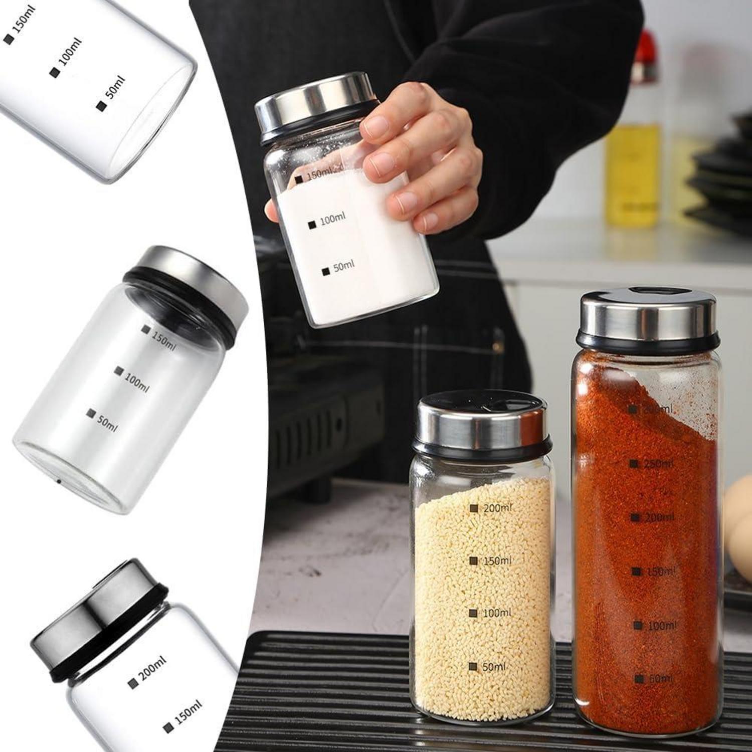 Gewürzgläser 2er Set 150ml Borosilikatglas Drehdeckel Gewürzstreuer