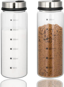 Gewürzgläser Borosilikatglas Drehdeckel 2er Set 300ml