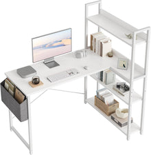 L-förmiger Schreibtisch mit Regal und Ablagefächern 120cm