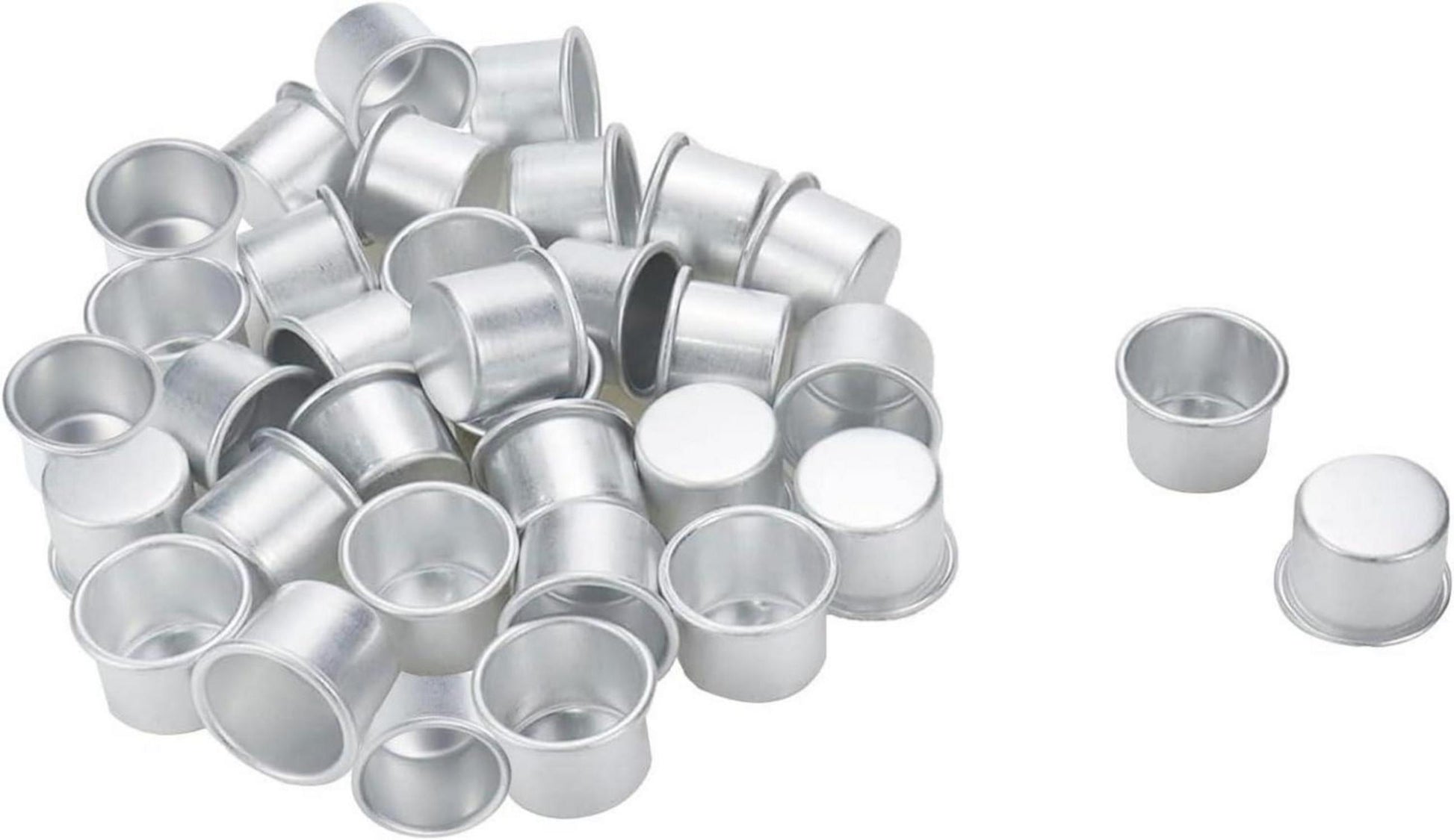 Kerzenhalter Set für Stabkerzen Silber Metall 40 Stück