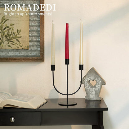 Romadedi Schwarz Metall 3-armiger Kerzenständer für