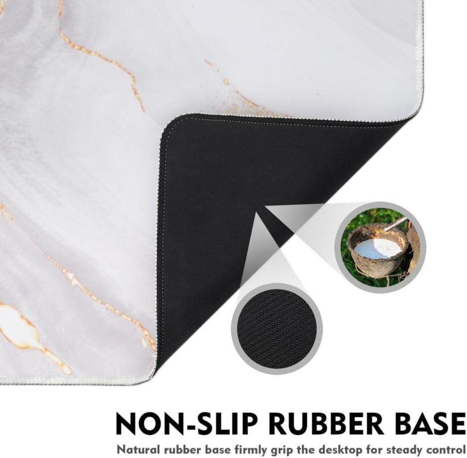 Extra großes Gaming Mauspad 800x300mm Rutschfeste Gummibasis - Weißer Marmor