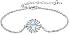 Gänseblümchen Mondstein Armband 925 Silber Verstellbarer Schmuck