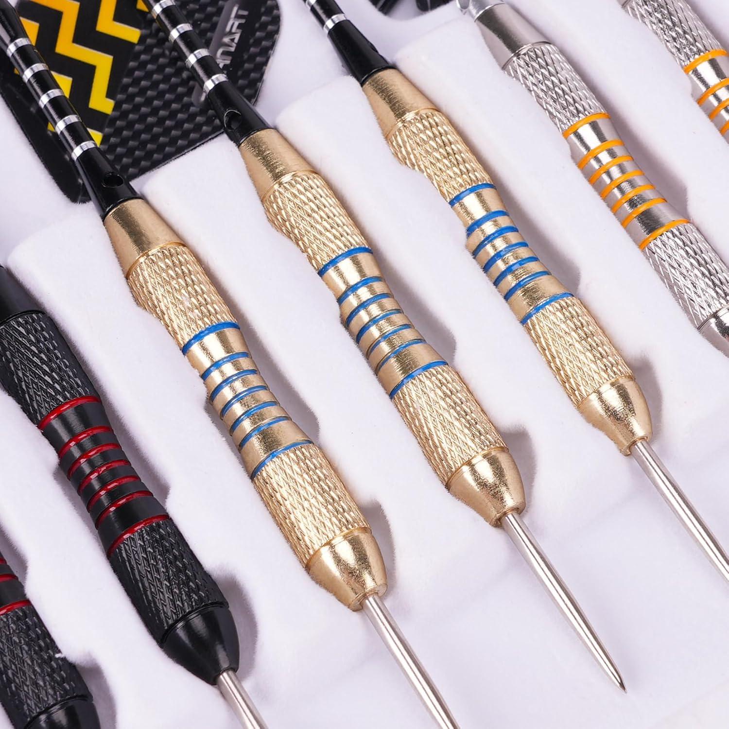 Professionelle Steeldarts Dartpfeile Set 24g Metallspitze 9 Stück