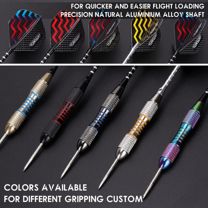 Dartpfeile Set 9 Stück 24g Metallspitze Profi Steel Darts Flights