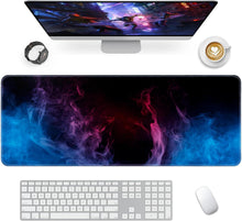 Großes Gaming Mauspad XXL mit rutschfester Gummibasis - 90x40cm Flamme