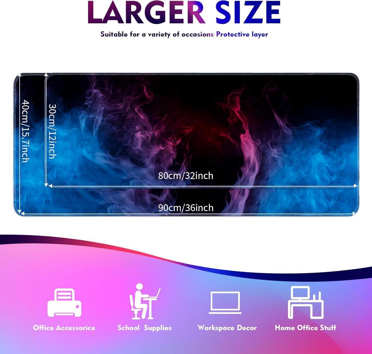 Großes Gaming Mauspad XXL 900x400mm Rutschfeste Gummibasis Desk Mat