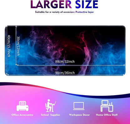 Großes Gaming Mauspad XXL 900x400mm Rutschfeste Gummibasis Desk Mat