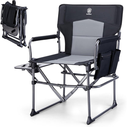Campingstuhl Faltbar mit Seitentisch und Tasche, 180KG