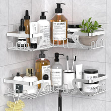 Duschablage ohne Bohren Edelstahl Silber Ecke Bad Organizer