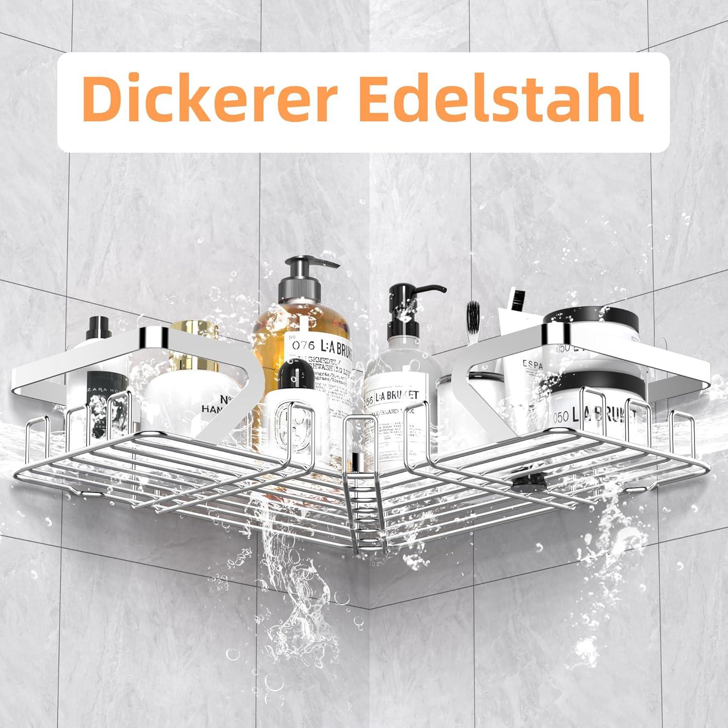 KEGII Duschablage ohne Bohren Edelstahl Duschregal Ecke 2er Set