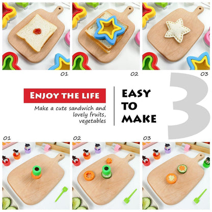 Sandwich Ausstecher Set 33tlg. Edelstahl mit Gemüseformen