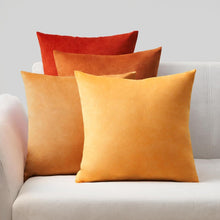 Kissenbezug Samt 4er Set 50x50 Gelb Zierkissen Sofa Wohnzimmer