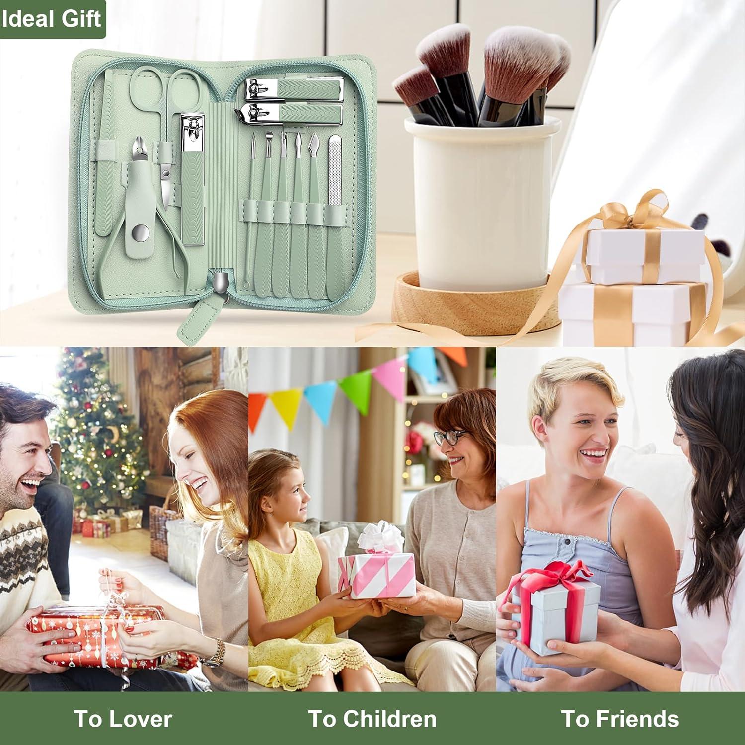 Professionelles 12-Teiliges Maniküre Pediküre Set Edelstahl Etui