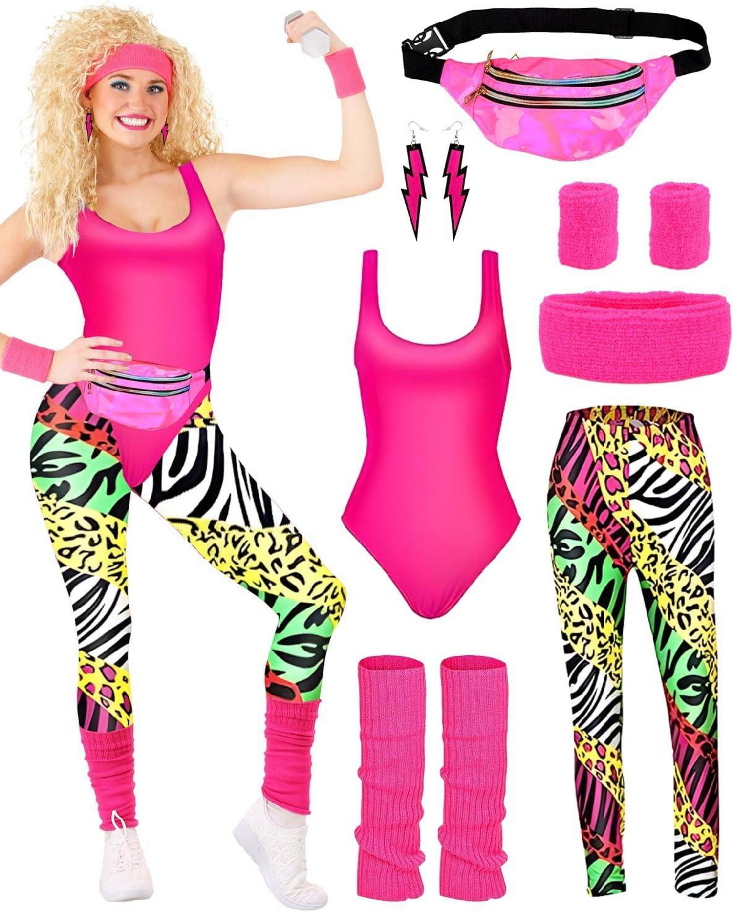 80er Jahre Damen Retro Trainingsanzug Kostüm Set • 80s 90s Kleidung