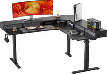 Einzelmotor L-förmiger Elektrischer Stehschreibtisch 160cm Schwarz