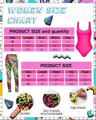 BIQIQI 80er Jahre Damen Outfit Set Retro Trainingsanzug