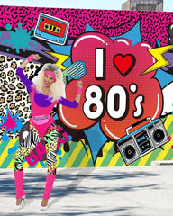 BIQIQI 80er Jahre Outfit Damen Set Retro Trainingsanzug Kostüm 80s 90s Kleidung Accessoires