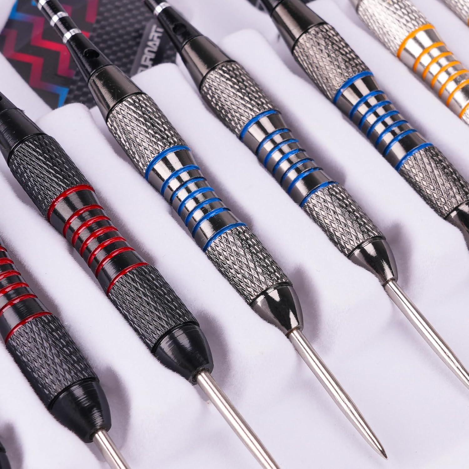 Professionelle Steel Dartpfeile Set mit Metallspitze 24g & Flights