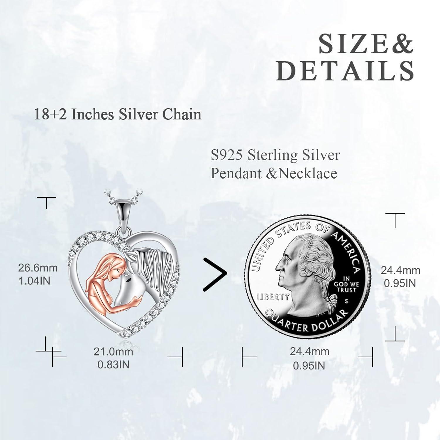 Mädchen Halskette Pferd Anhänger 925 Sterling Silber Geschenke Damen