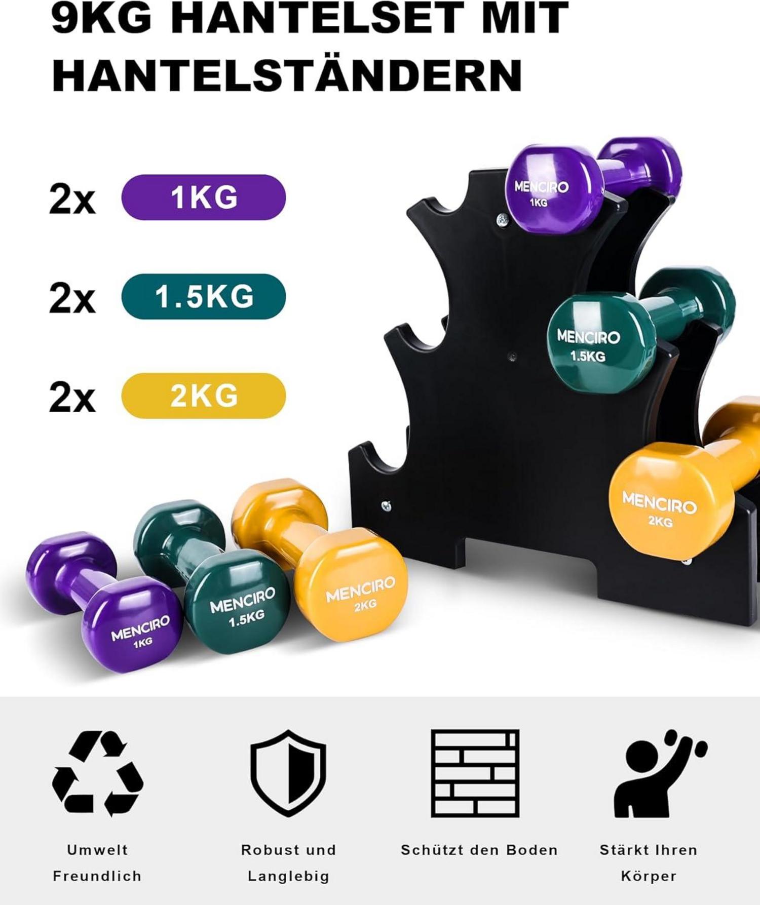 Kurzhantel Set Gusseisen 1KG - 5KG, für Krafttraining und Muskelaufbau