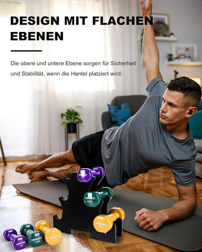 MENCIRO Hanteln 2er Set 1KG-5KG Kurzhanteln Zuhause Fitnessstudio Krafttraining-Gelb/Lila/Grün