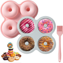 Silikon Donut Backform 2 Stück 4 Hohlräume Antihaft Hitzebeständig