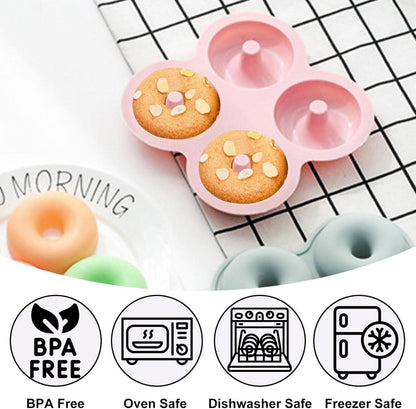 Silikon Donut Backform 2er Set Antihaft Backblech Hohlraum 4er Donuts Jogoico