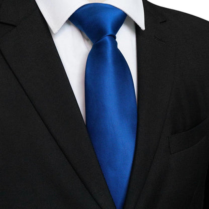 Herren Krawatte im karierten Muster, blaues Design - 147