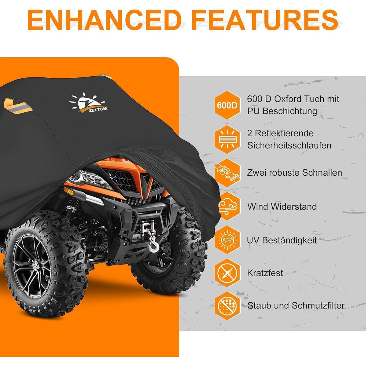 ATV Abdeckplane 241 cm – Wasserdicht & UV-Beständig