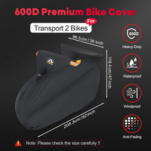 Zettum 600D Fahrradabdeckung Transport 2 Fahrrädern