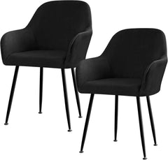 Stretch Stuhlbezug 2er Set Armlehne Schwarz Stuhlhussen Esszimmer
