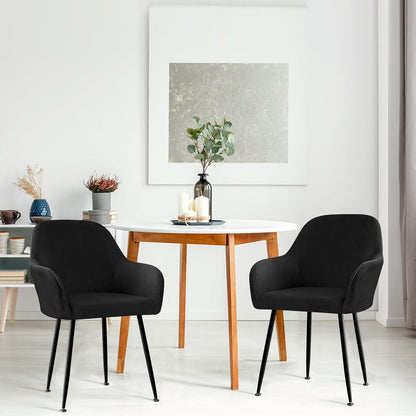 Elastischer Stuhlbezug Armlehne Abnehmbar Schwarz 2er Set