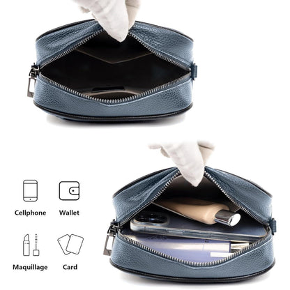 Echtleder Damen Umhängetasche Blau Crossbody Modisch