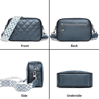 Echtleder Damen Umhängetasche Blau Crossbody Modisch