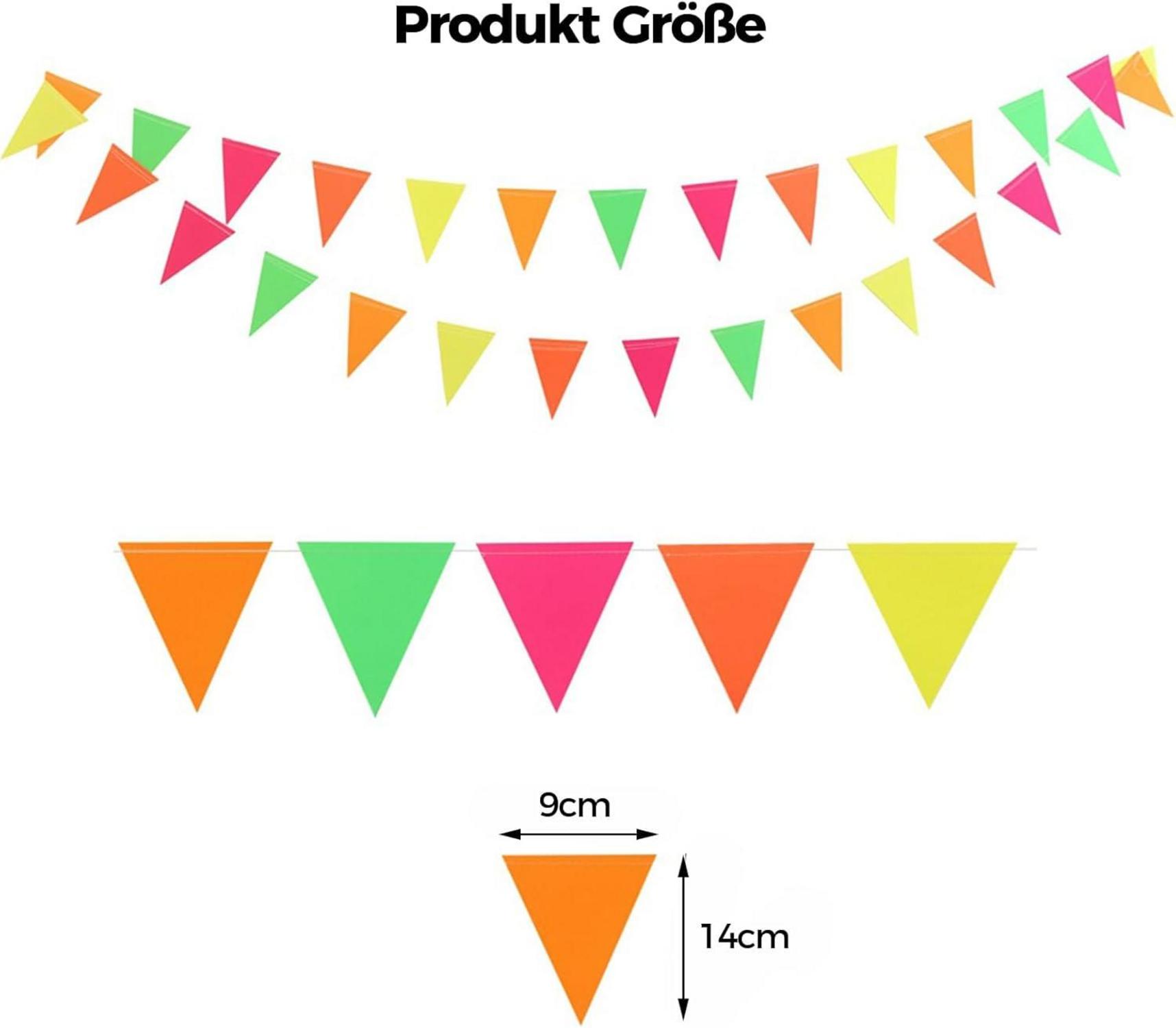 VIKY® Neon Party Deko Set Schwarzlicht Papiergirlande