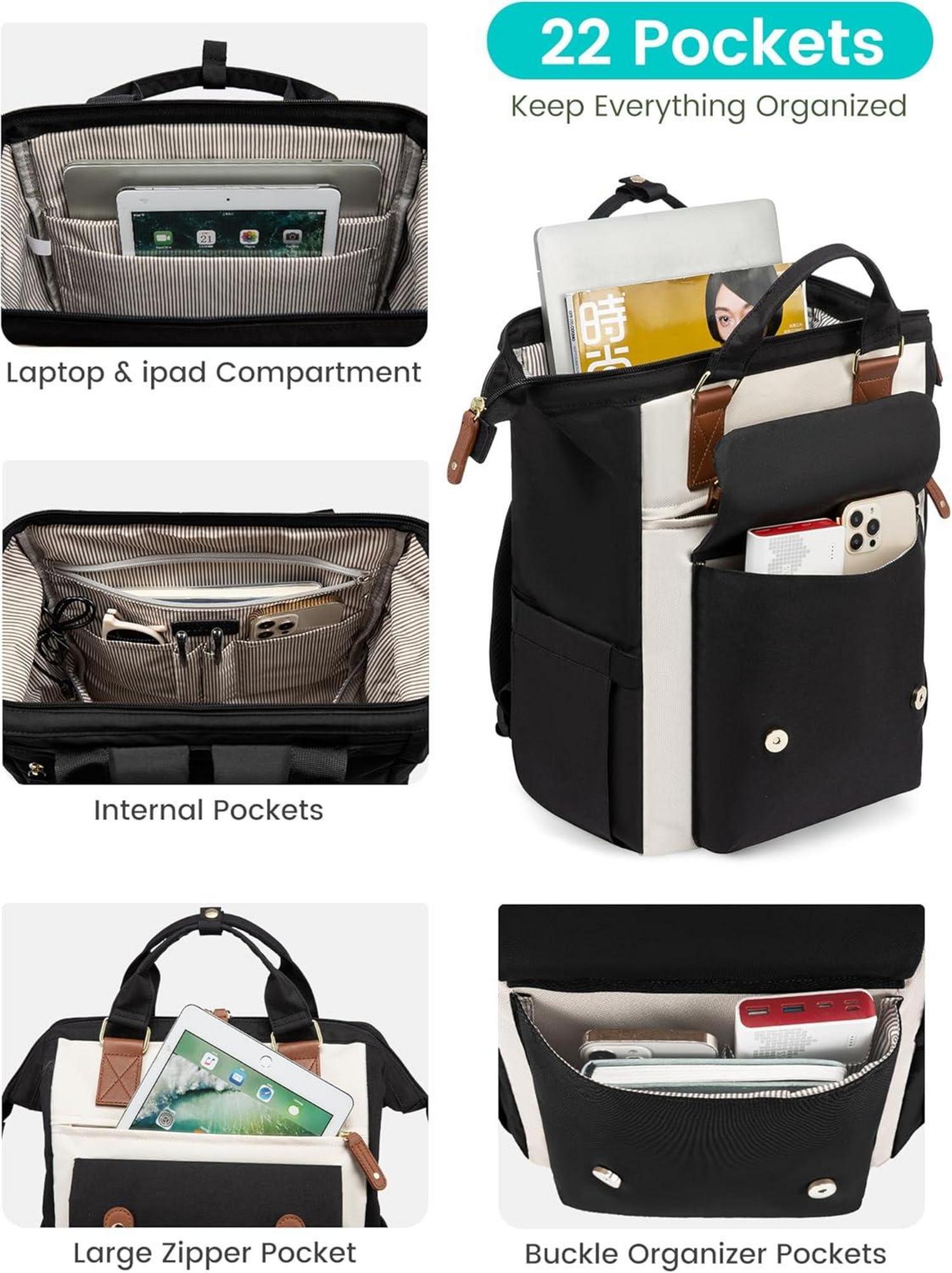 Großer Damenrucksack 17 Zoll Laptoptasche Schulrucksack Wasserdicht Uni Business