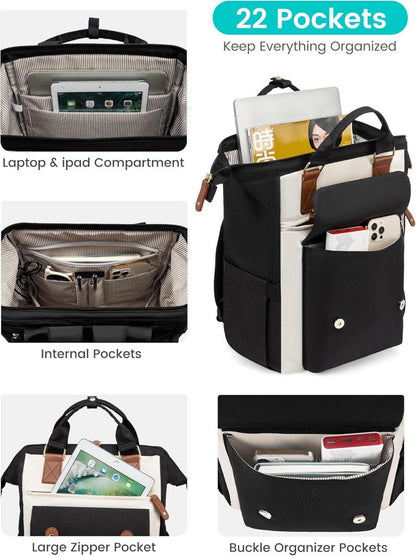 Großer Damenrucksack 17 Zoll Laptoptasche Schulrucksack Wasserdicht Uni Business