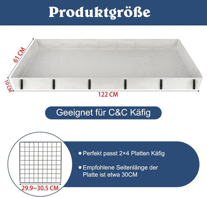 Wasserdichte Meerschweinchen Käfigmatte 122x61x10cm Grau