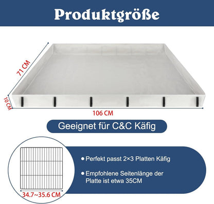 Wasserdicht Meerschweinchen Käfig Matte 106x71 cm Grau