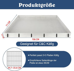 Wasserdicht Meerschweinchen Käfig Matte 106x71 cm Grau