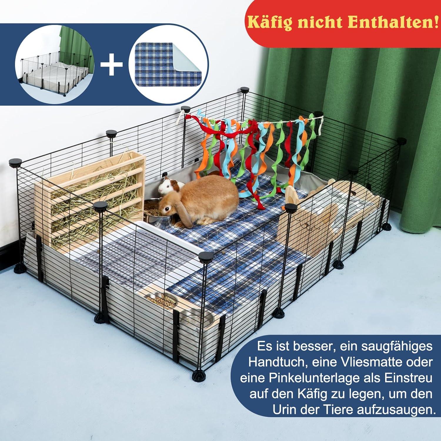 Wasserdichte Meerschweinchen Käfig Bettwäsche Liner Grau 106x71cm