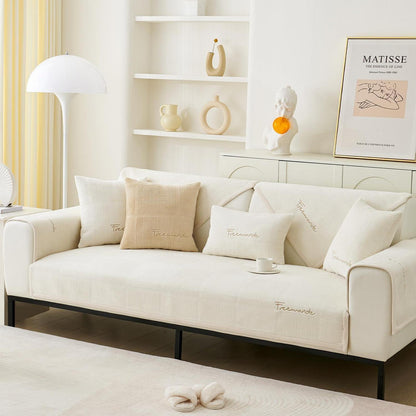 Rutschfester Sofabezug – Samt-Sofaüberwurf 110x180 cm Beige