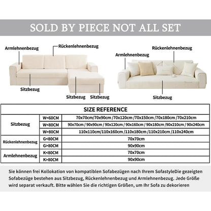 Rutschfester Sofabezug – Samt-Sofaüberwurf 110x180 cm Beige