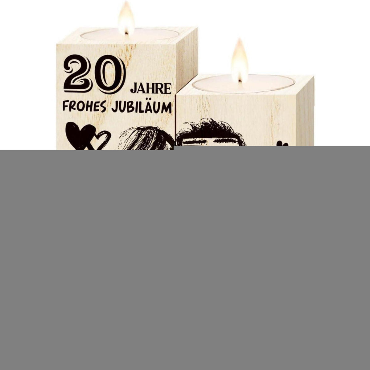 Holz Kerzenständer 20. Hochzeitstag Geschenk für Paare