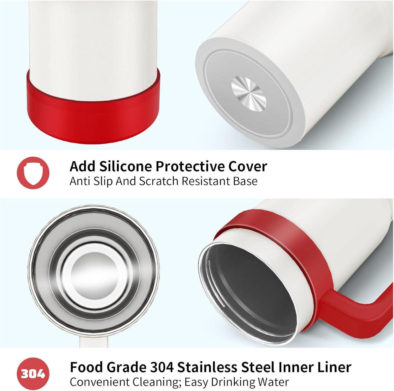 Thermobecher 40oz mit Stroh und Griff, Vakuum