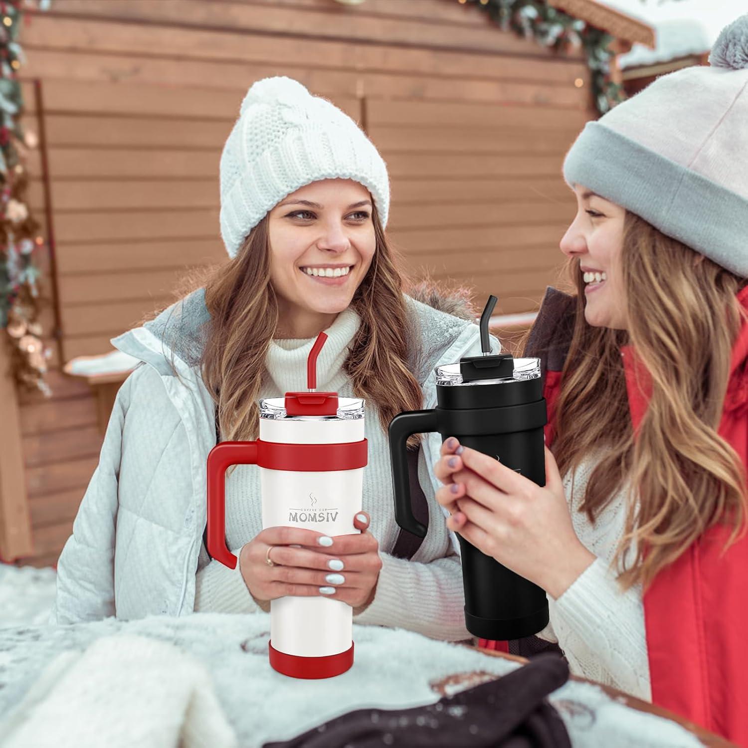 Thermobecher 40oz mit Stroh und Griff, Vakuum